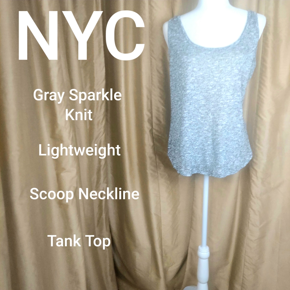NYC Gray Sparkle Knit Tank Top
